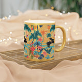 Tropical Piano Metallic Mug (Silver / Gold) 11 oz beautiful piano keyboard design