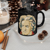 Beethoven Image 3 on Black mug 11oz