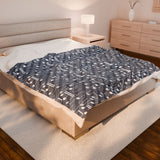 Music Notes Design 03 on Velveteen Plush Blanket for Music Lovers