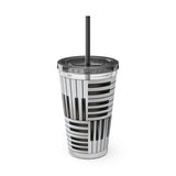 Piano Keys Design 01 on Tumbler with Straw - 16oz, Perfect for Music Lovers