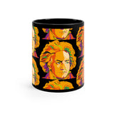 Beethoven Pattern 4 on Black mug 11oz