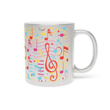 Musical Notes Design 01 on Metallic Mug (Silver / Gold) 11 oz Beautiful Design For Music Lovers