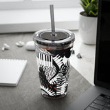 Piano Keys Design 02 on Tumbler with Straw - 16oz, Perfect for Music Lovers
