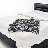 Piano Keys Design 03 on Velveteen Plush Blanket for Music Lovers