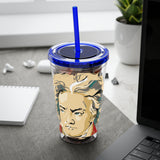 Beethoven Design 02 on Tumbler with Straw - 16oz, Perfect for Music Lovers