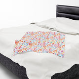Music Notes Design 01 on Velveteen Plush Blanket for Music Lovers