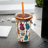 Sunsplash Musical Instruments Design 03 on Tumbler with Straw - 16oz, Perfect for Music Lovers