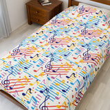 Music Notes Design 02 on Velveteen Plush Blanket for Music Lovers