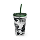 Piano Keys Design 02 on Tumbler with Straw - 16oz, Perfect for Music Lovers