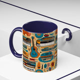 Musical Instruments Design 02 on Accent Coffee Mug - Beautiful Design for Music Lovers