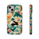 Tropical Piano iPhone Case - Floral Design for Music Lovers
