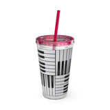 Piano Keys Design 01 on Tumbler with Straw - 16oz, Perfect for Music Lovers