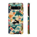 Tropical Piano Samsung Galaxy Phone Case - Floral Design for Music Lovers