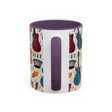 Musical Instruments Design 03 on Accent Coffee Mug - Beautiful Design for Music Lovers