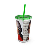 Mozart and Manuscript Design on Tumbler with Straw - 16oz, Perfect for Music Lovers
