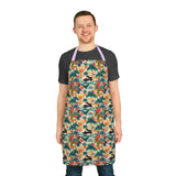 Tropical Piano Print Apron with 5-Color Straps | Perfect for Cooking & BBQ