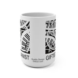 Gifted Pianist Mug 15 oz - beautiful intricate music keyboard design