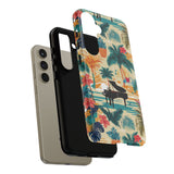 Tropical Piano Samsung Galaxy Phone Case - Floral Design for Music Lovers