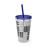 Piano Keys Design 01 on Tumbler with Straw - 16oz, Perfect for Music Lovers