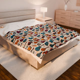 Musical Instruments Design 03 on Velveteen Plush Blanket for Music Lovers