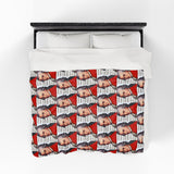 Mozart and Manuscript Design on Velveteen Plush Blanket for Music Lovers