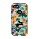 Tropical Piano Google Pixel Phone Case - Floral Design for Music Lovers