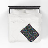 Music Notes Design 04 on Velveteen Plush Blanket for Music Lovers