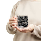 Piano Keys Design 03 on Glass Mug - 10oz Coffee Cup for Music Lovers