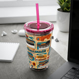 Sunsplash Musical Instruments Design 02 on Tumbler with Straw - 16oz, Perfect for Music Lovers