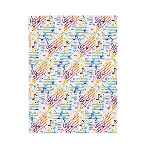 Music Notes Design 02 on Velveteen Plush Blanket for Music Lovers