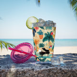 Sunsplash Tropical Piano Design 01 on Tumbler with Straw - 16oz, Perfect for Music Lovers