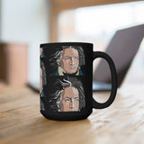 Beethoven Pattern 7 on Black Mug 15oz