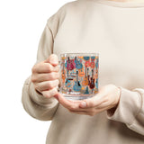 Musical Instruments Design 03 on Glass Mug - 10oz Coffee Cup for Music Lovers