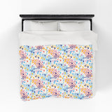 Music Notes Design 02 on Velveteen Plush Blanket for Music Lovers