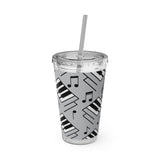 Piano Keys Design 04 on Tumbler with Straw - 16oz, Perfect for Music Lovers