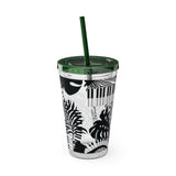 Piano Keys Design 02 on Tumbler with Straw - 16oz, Perfect for Music Lovers