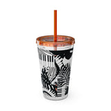 Piano Keys Design 02 on Tumbler with Straw - 16oz, Perfect for Music Lovers