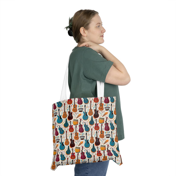 Musical Instruments Design 03 on Shoulder Tote Bag - Lovely Design For Music Lovers