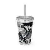 Piano Keys Design 02 on Tumbler with Straw - 16oz, Perfect for Music Lovers