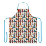 Musical Instruments Design 03 Print on Apron with 5-Color Straps | Perfect for Cooking & BBQ