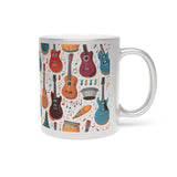 Musical Instruments Design 03 on Metallic Mug (Silver / Gold) 11 oz Beautiful Design For Music Lovers