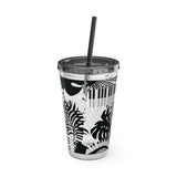Piano Keys Design 02 on Tumbler with Straw - 16oz, Perfect for Music Lovers