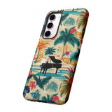 Tropical Piano Samsung Galaxy Phone Case - Floral Design for Music Lovers