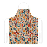 Musical Instruments Design 01 Print on Apron with 5-Color Straps | Perfect for Cooking & BBQ