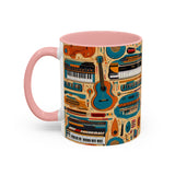 Musical Instruments Design 02 on Accent Coffee Mug - Beautiful Design for Music Lovers