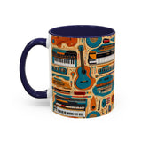 Musical Instruments Design 02 on Accent Coffee Mug - Beautiful Design for Music Lovers