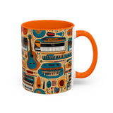 Musical Instruments Design 02 on Accent Coffee Mug - Beautiful Design for Music Lovers