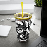 Piano Keys Design 03 on Tumbler with Straw - 16oz, Perfect for Music Lovers
