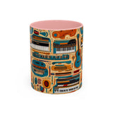 Musical Instruments Design 02 on Accent Coffee Mug - Beautiful Design for Music Lovers