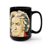 Beethoven Image 3 on Black Mug 15oz